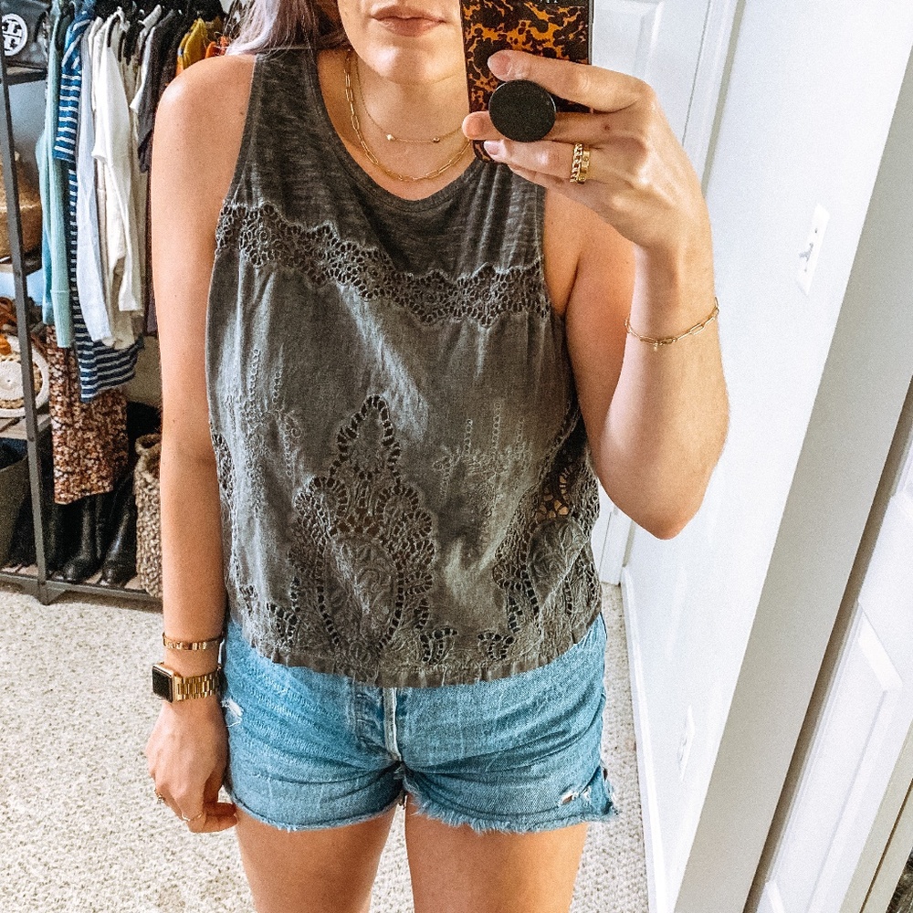 Express ▪️Washed Grey Boho Tank